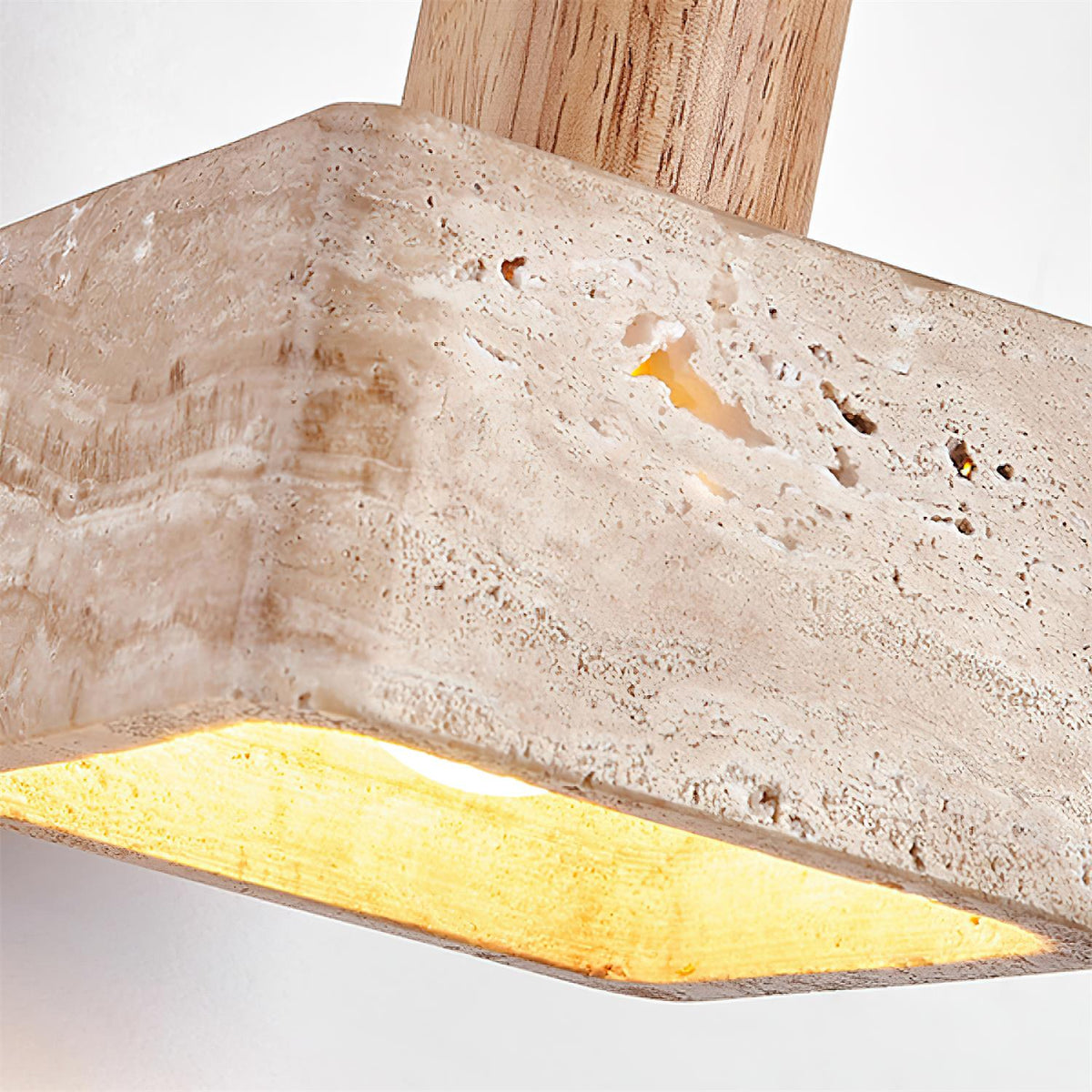 Lava lampada a sospensione in travertino quadrato