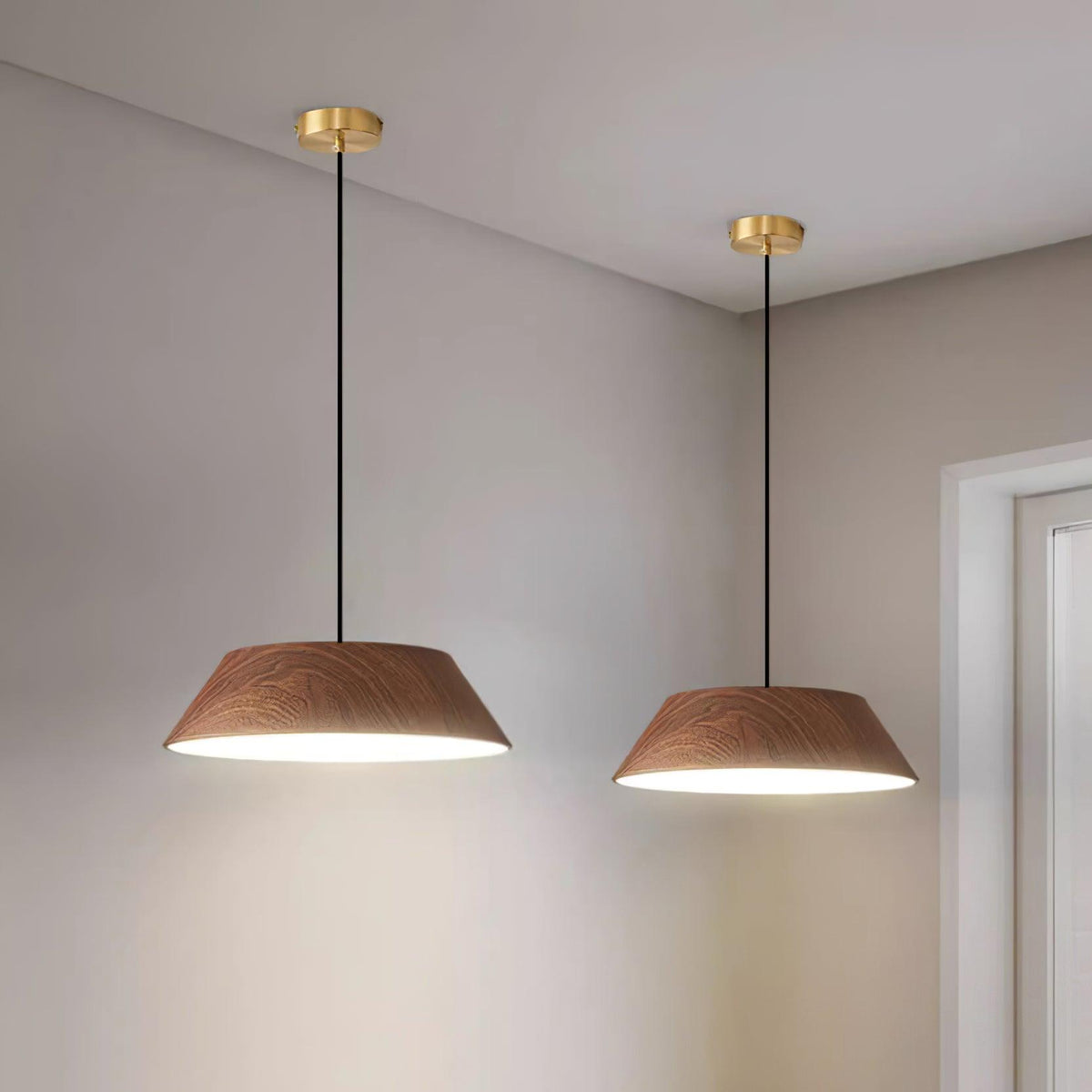 Novain lampada a sospensione con effetto legno