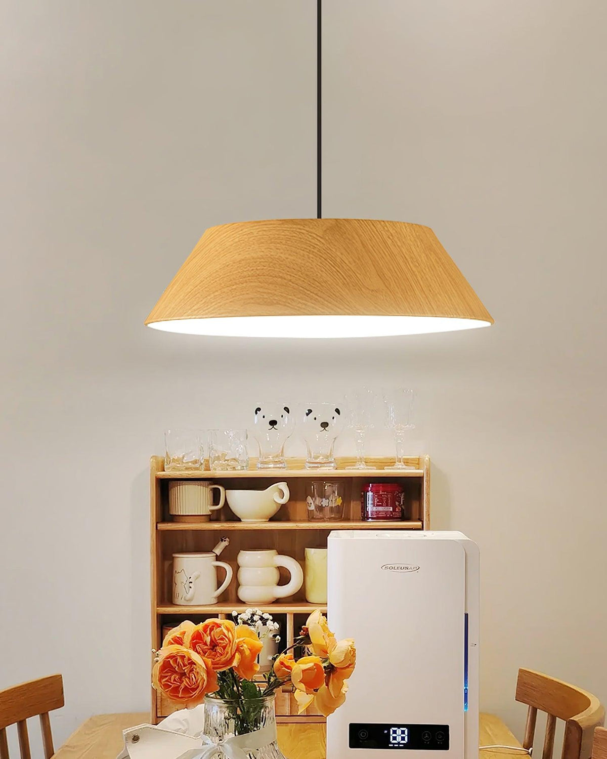 Novain lampada a sospensione con effetto legno