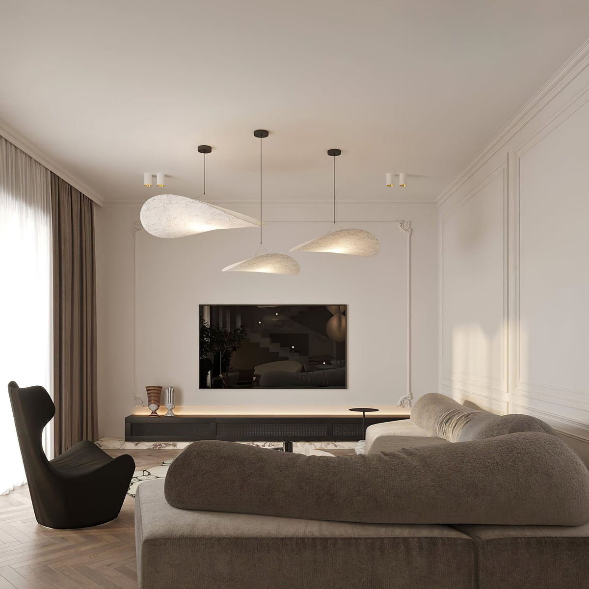 Luminette lampada a sospensione minimalista in Seta