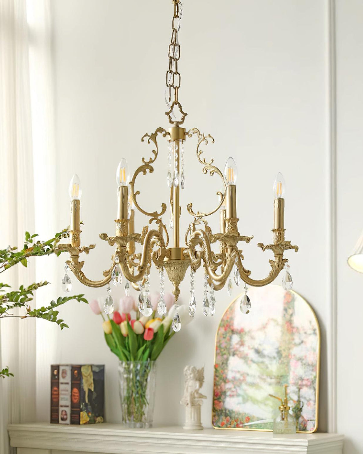 Elvion Lux Lampadario Classico di Lusso in Ottone e Cristallo - Relic Pieces