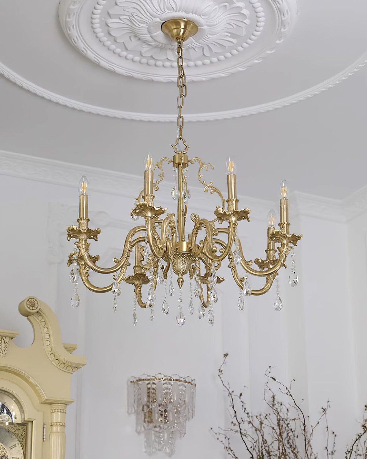 Elvion Lux Lampadario Classico di Lusso in Ottone e Cristallo - Relic Pieces