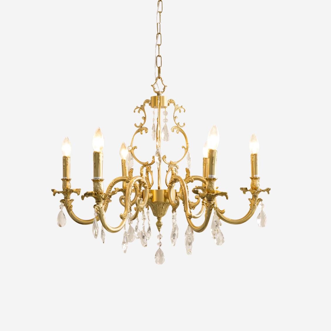 Elvion Lux Lampadario Classico di Lusso in Ottone e Cristallo - Relic Pieces