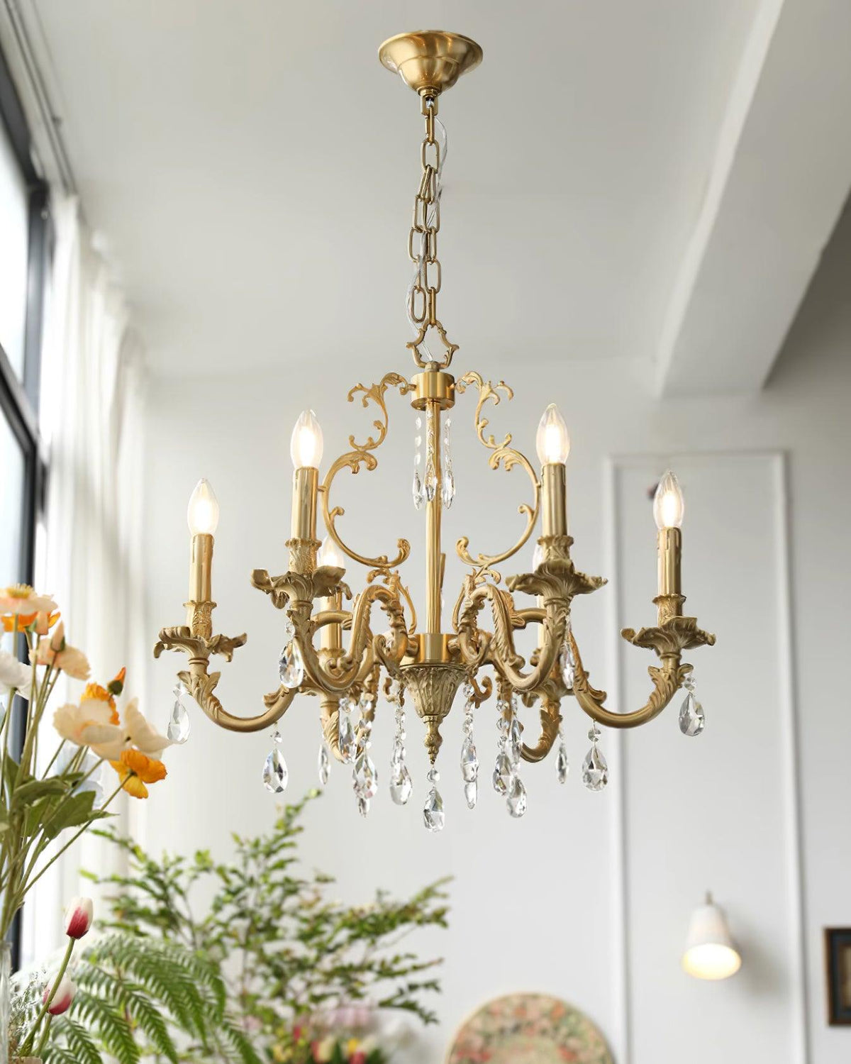 Elvion Lux Lampadario Classico di Lusso in Ottone e Cristallo - Relic Pieces