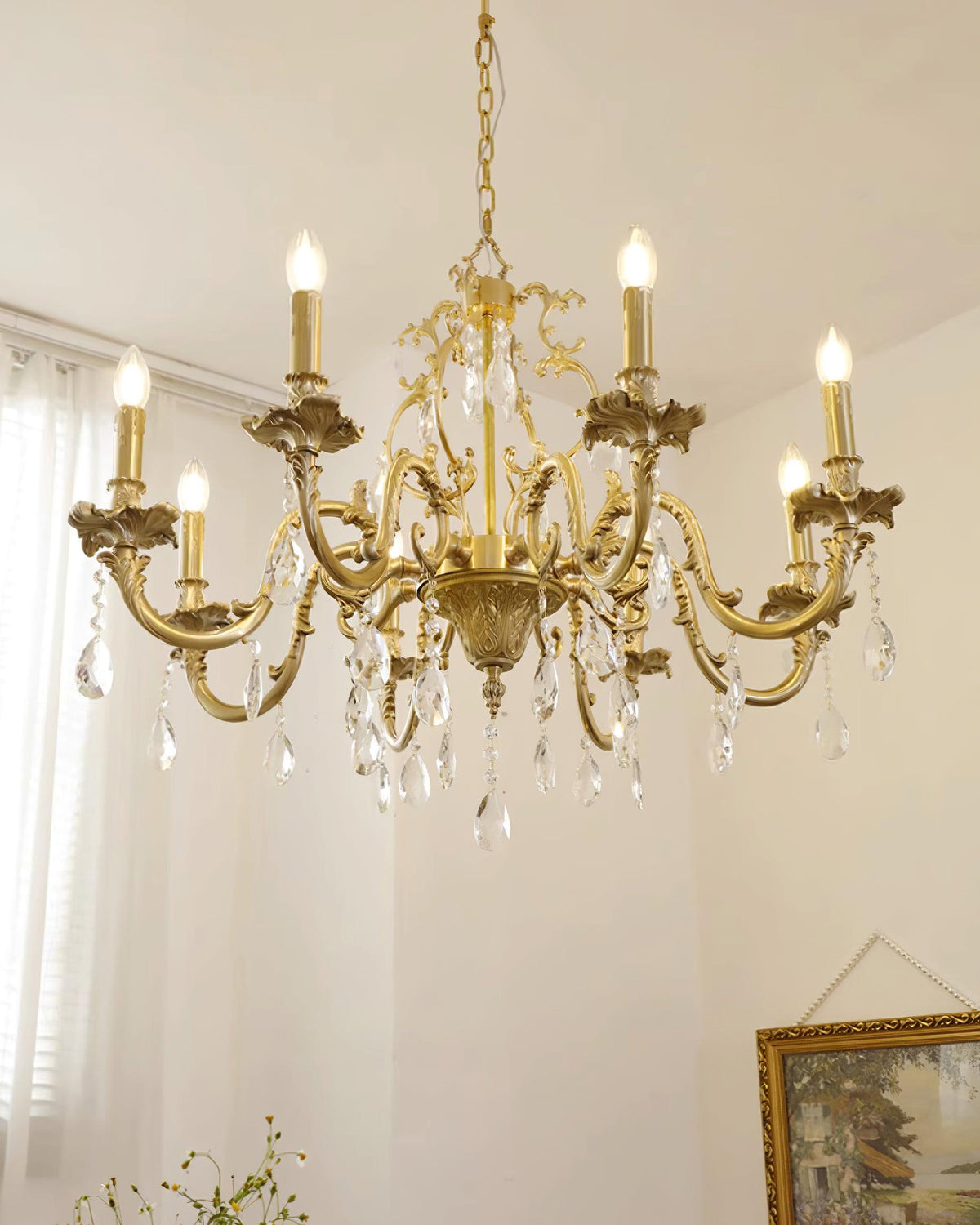 Elvion Lux Lampadario Classico di Lusso in Ottone e Cristallo - Relic Pieces
