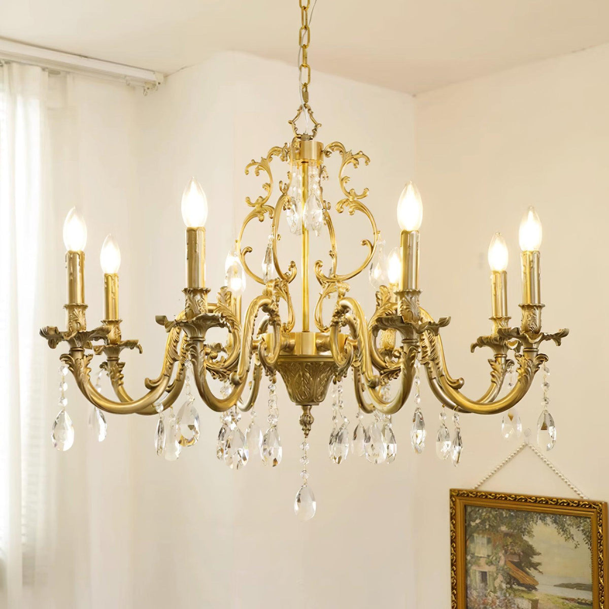 Elvion Lux Lampadario Classico di Lusso in Ottone e Cristallo - Relic Pieces