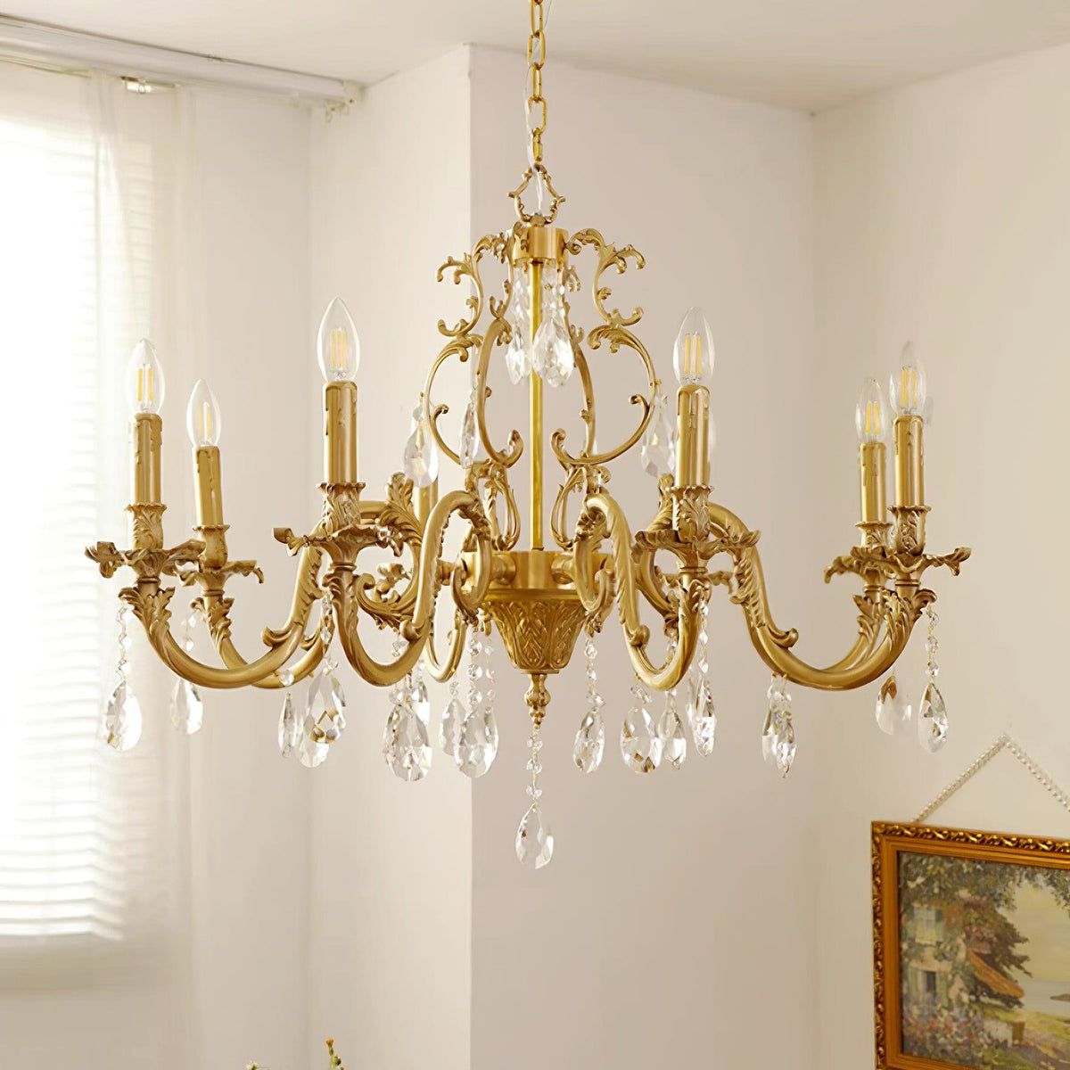 Elvion Lux Lampadario Classico di Lusso in Ottone e Cristallo - Relic Pieces