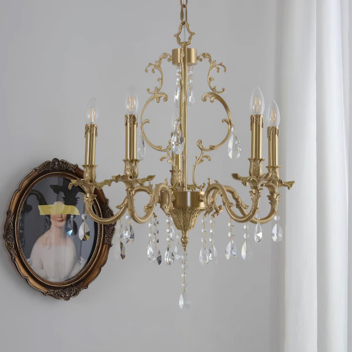Elvion Lux Lampadario Classico di Lusso in Ottone e Cristallo - Relic Pieces