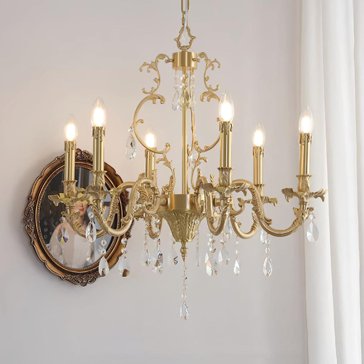 Elvion Lux Lampadario Classico di Lusso in Ottone e Cristallo - Relic Pieces