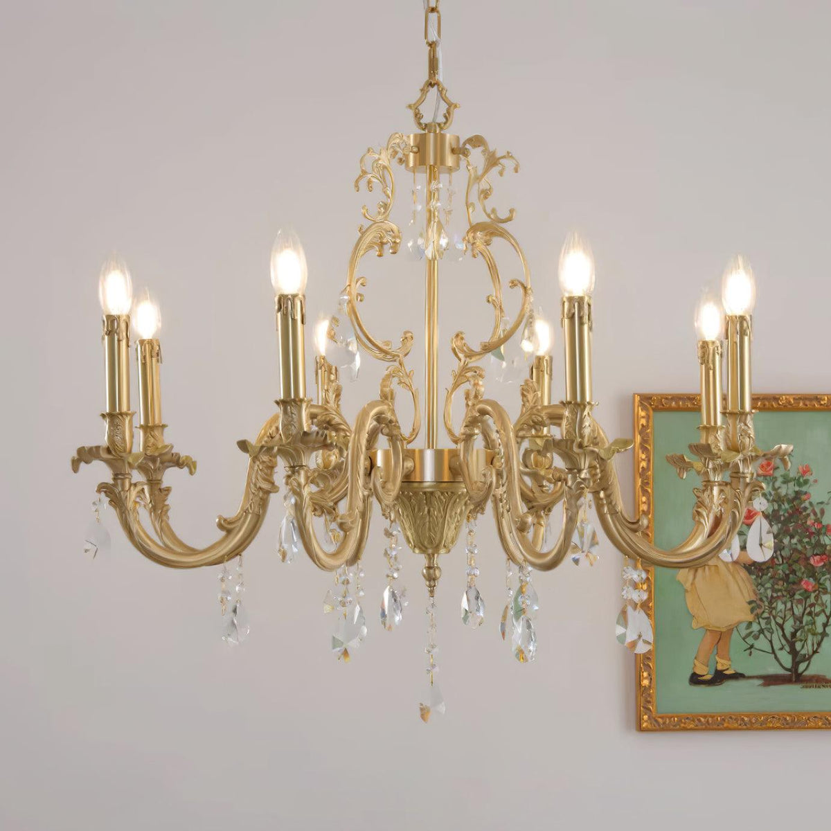 Elvion Lux Lampadario Classico di Lusso in Ottone e Cristallo - Relic Pieces