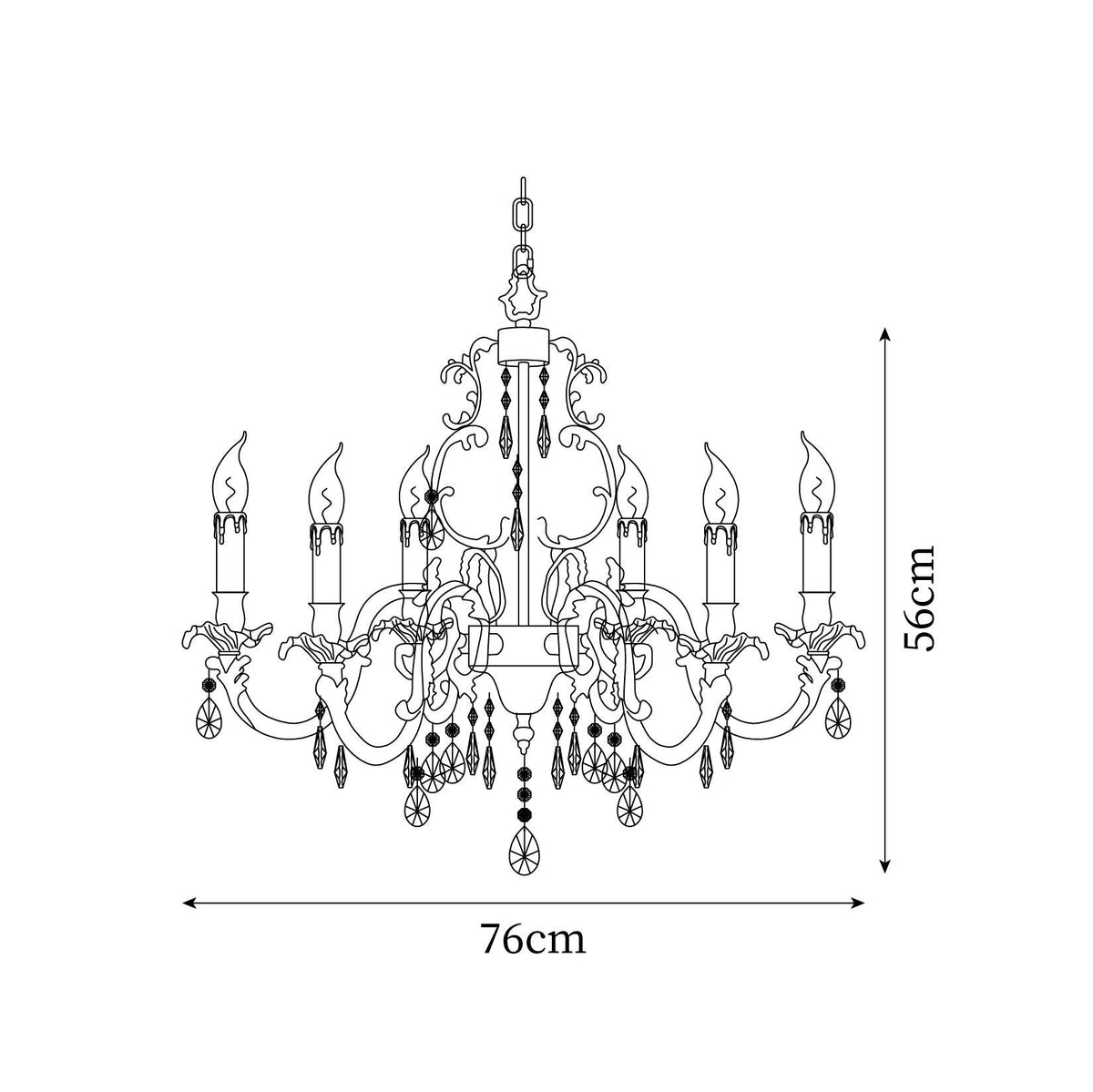 Elvion Lux Lampadario Classico di Lusso in Ottone e Cristallo - Relic Pieces