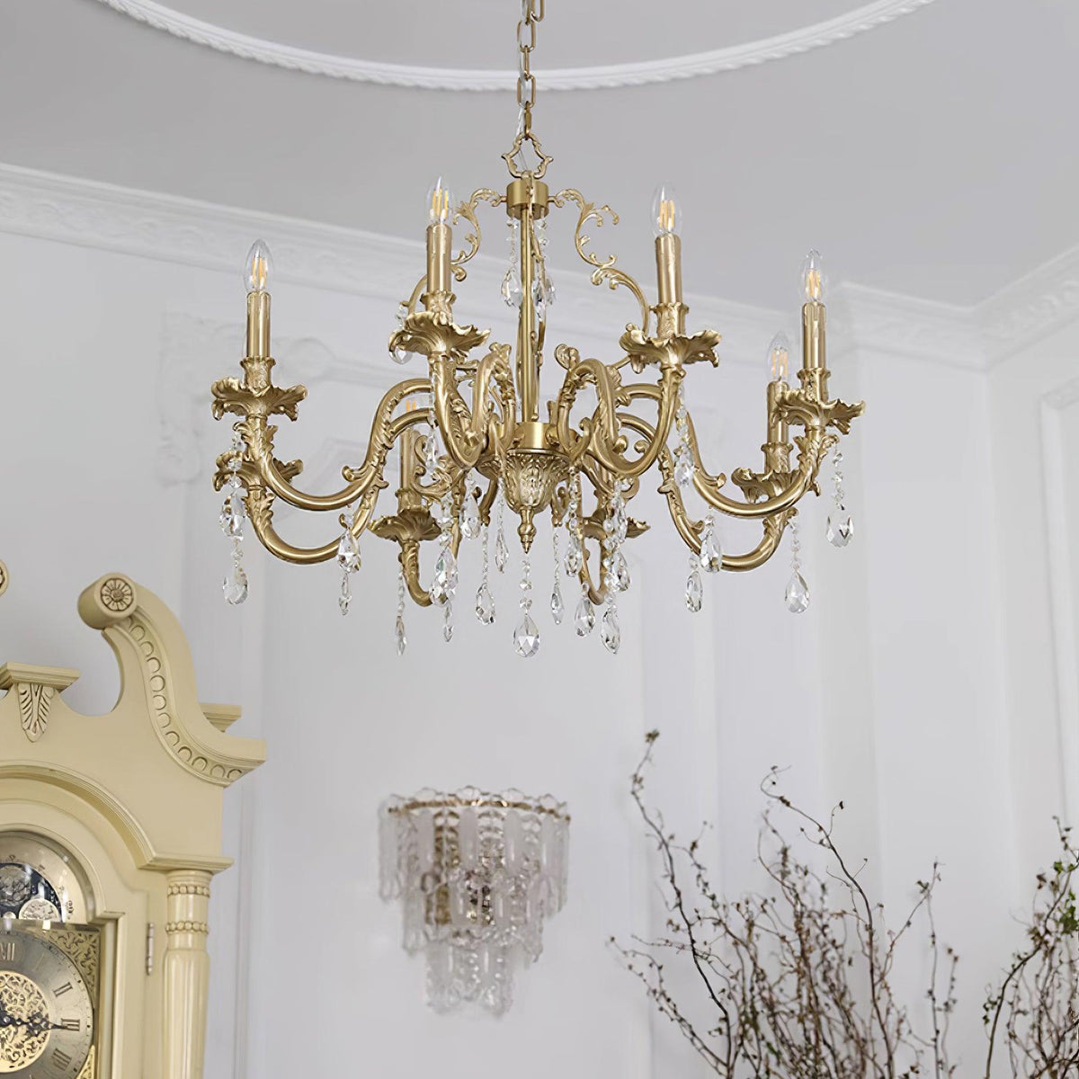 Elvion Lux Lampadario Classico di Lusso in Ottone e Cristallo - Relic Pieces
