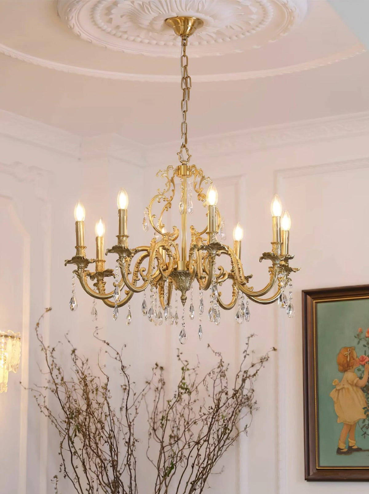 Elvion Lux Lampadario Classico di Lusso in Ottone e Cristallo - Relic Pieces