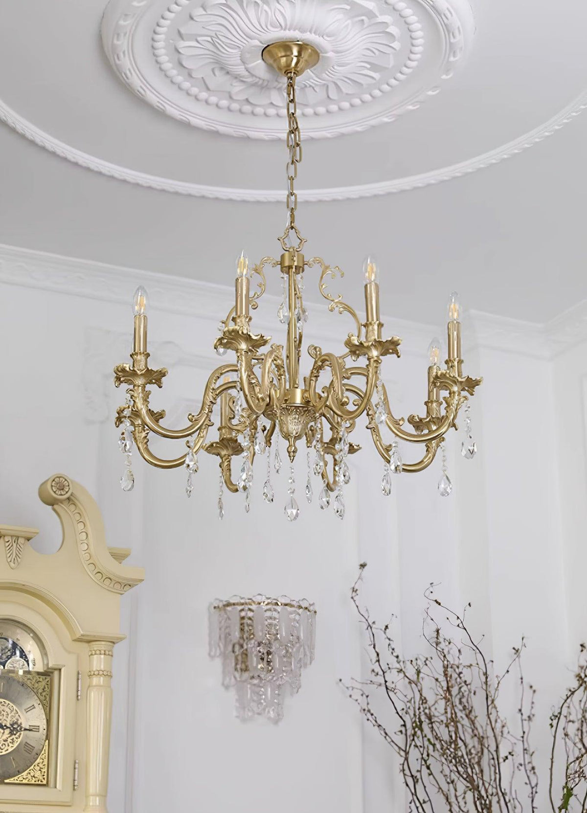 Elvion Lux Lampadario Classico di Lusso in Ottone e Cristallo - Relic Pieces