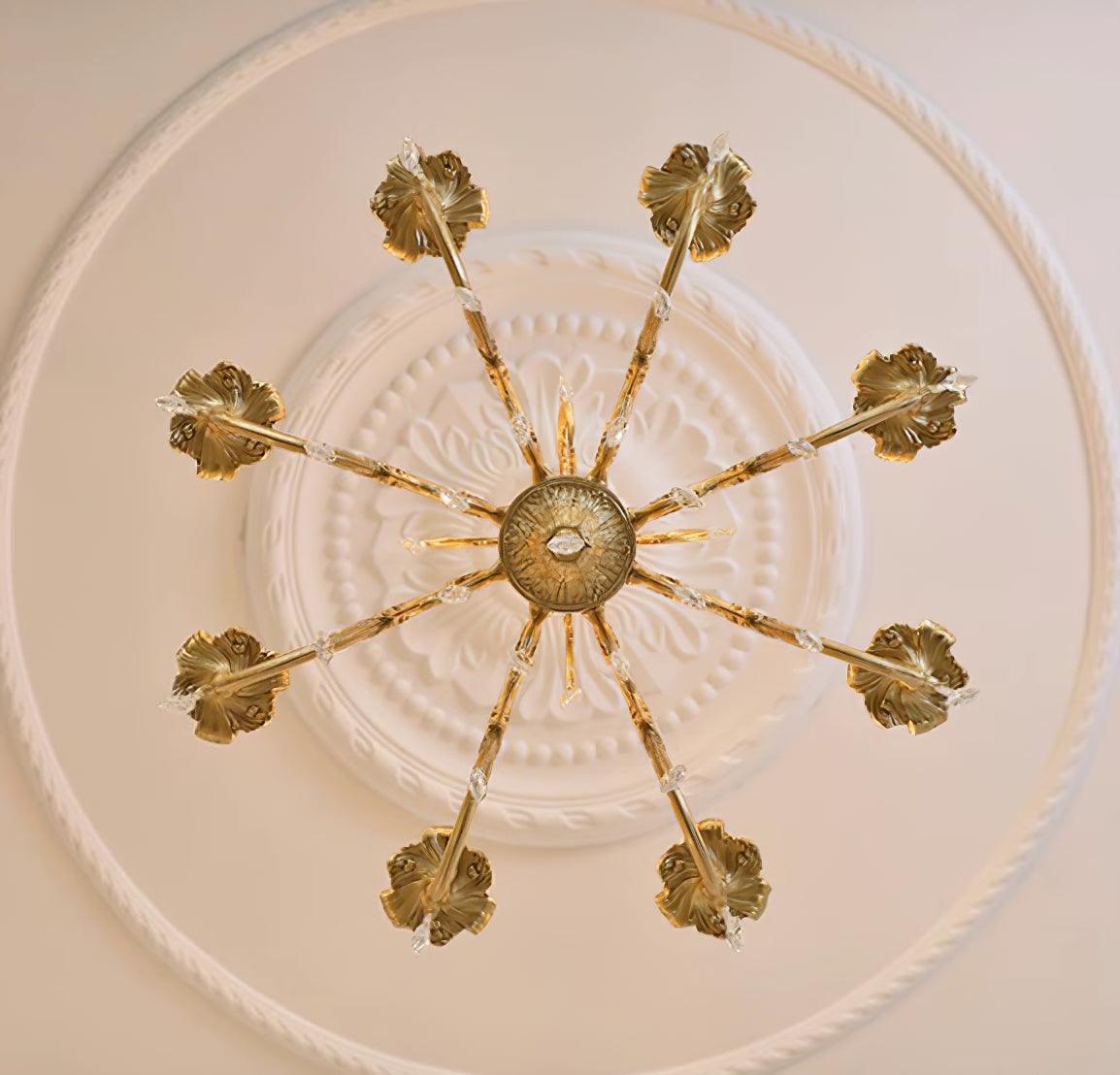 Elvion Lux Lampadario Classico di Lusso in Ottone e Cristallo - Relic Pieces
