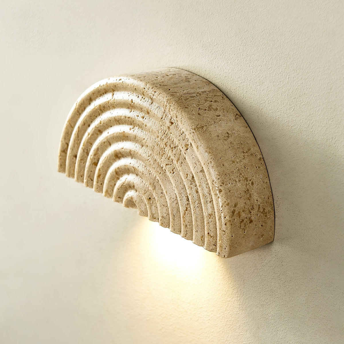 Faro travertino Mezzaluna lampada da parete
