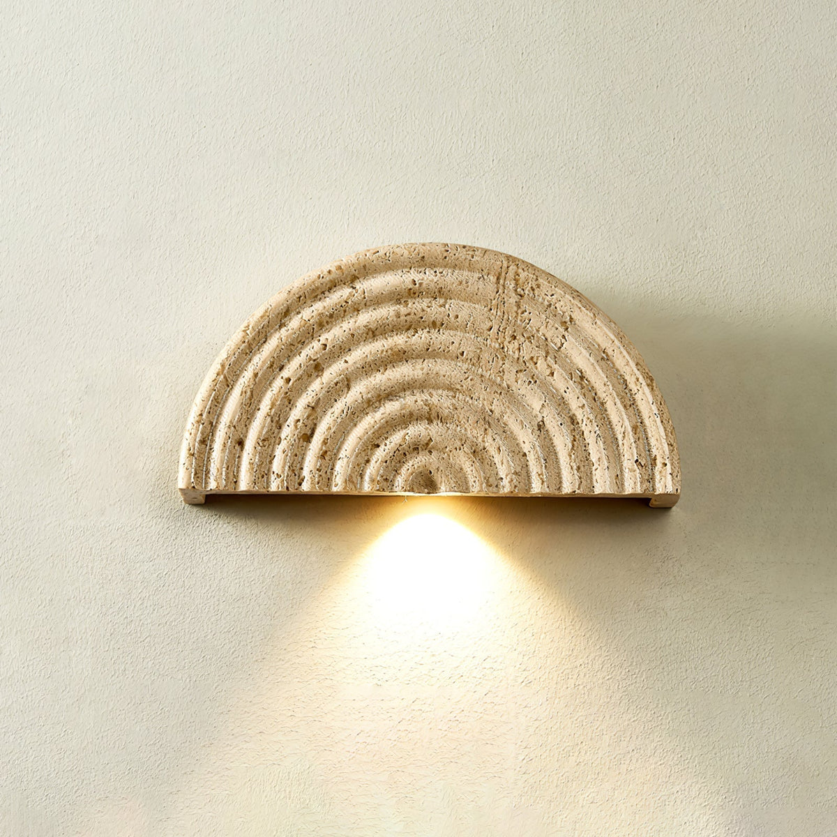 Faro travertino Mezzaluna lampada da parete