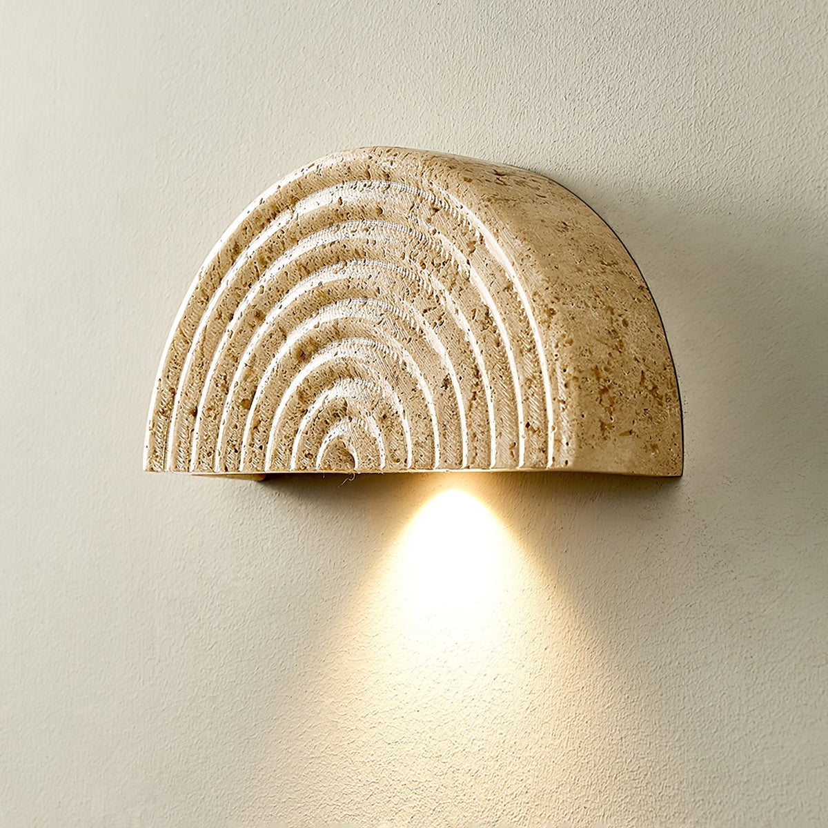 Faro travertino Mezzaluna lampada da parete