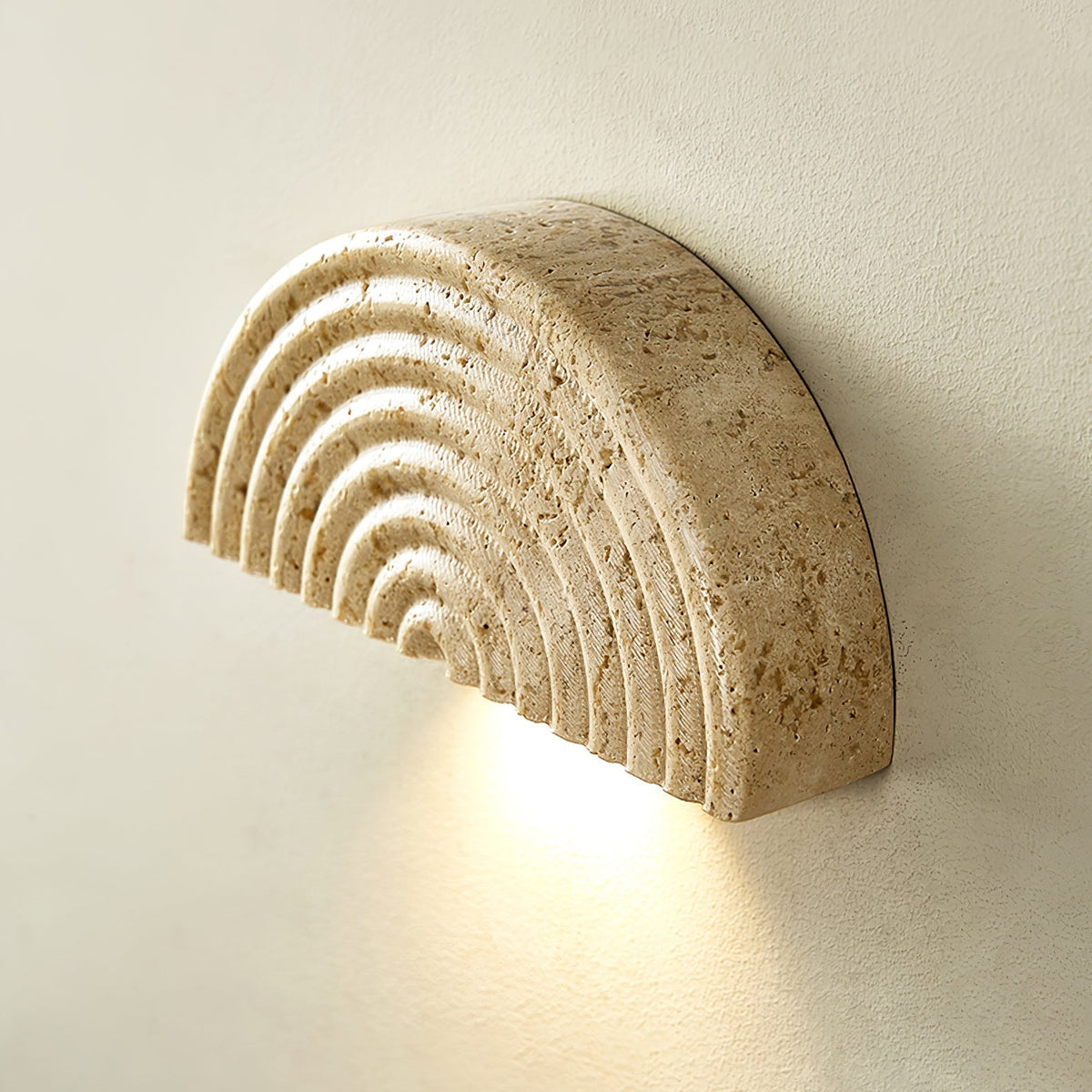 Faro travertino Mezzaluna lampada da parete