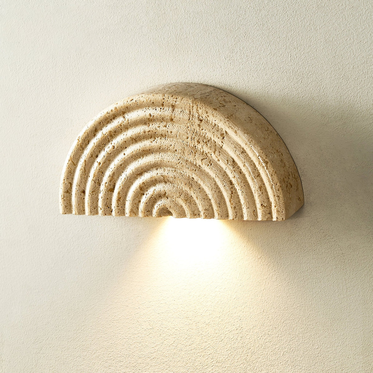 Faro travertino Mezzaluna lampada da parete