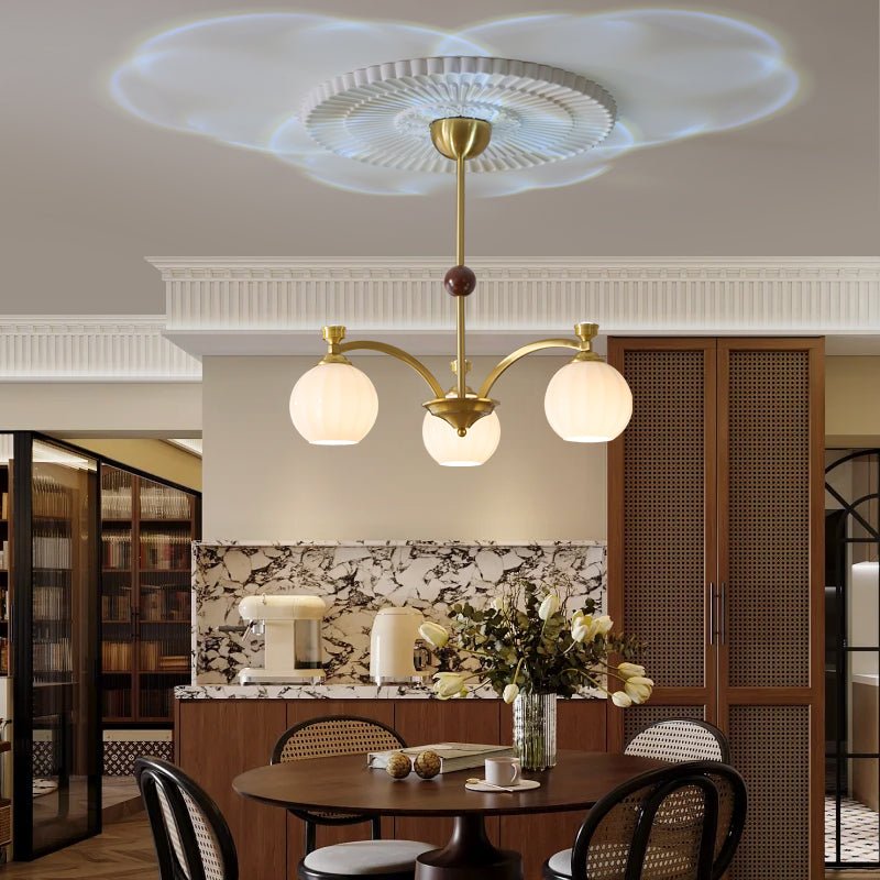 Usilia lampadario Eleganza vintage vetro legno