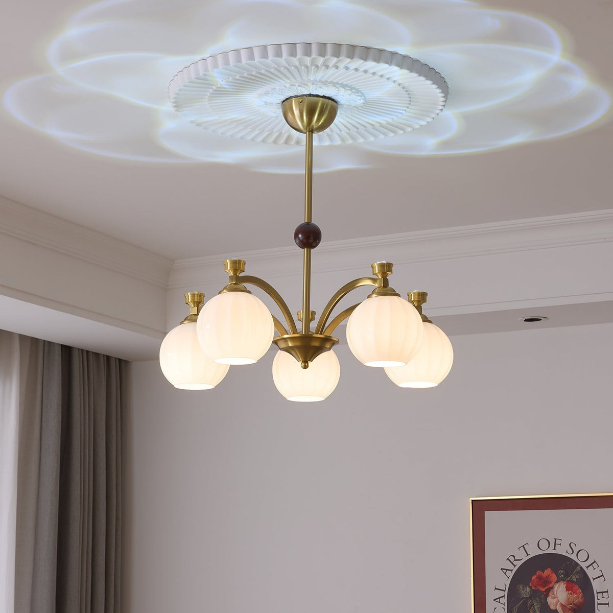 Usilia lampadario Eleganza vintage vetro legno