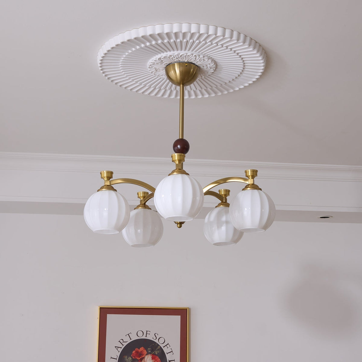 Usilia lampadario Eleganza vintage vetro legno