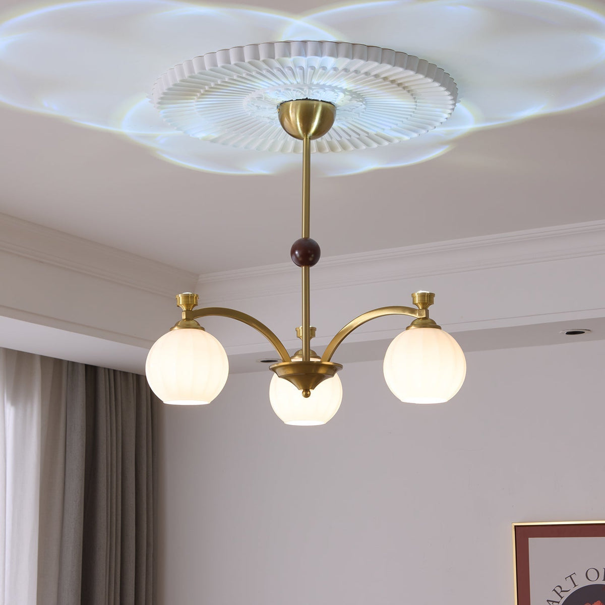 Usilia lampadario Eleganza vintage vetro legno