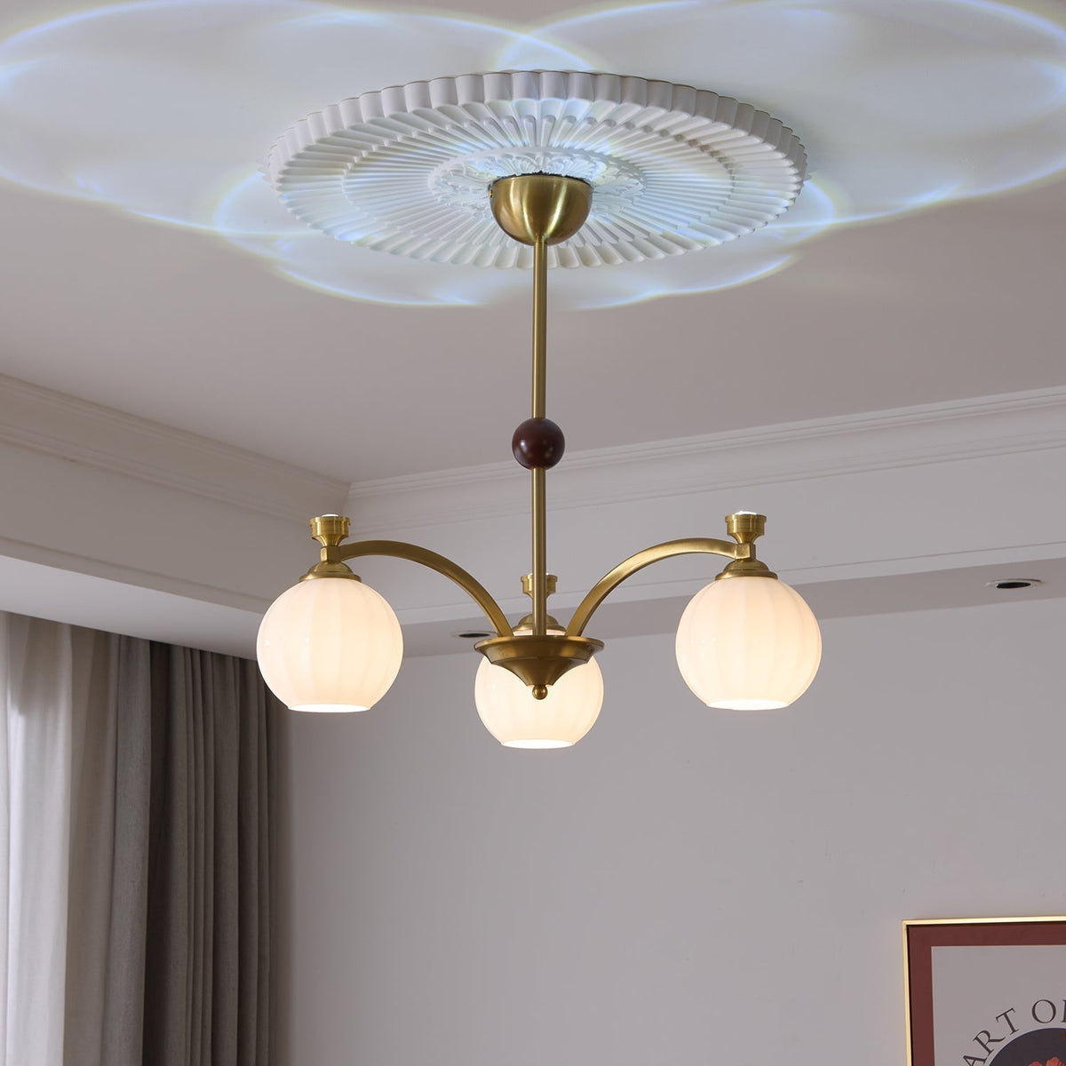 Usilia lampadario Eleganza vintage vetro legno