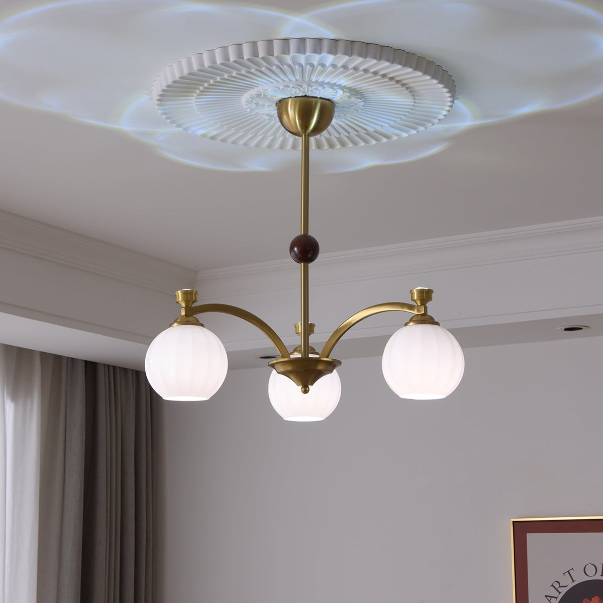 Usilia lampadario Eleganza vintage vetro legno