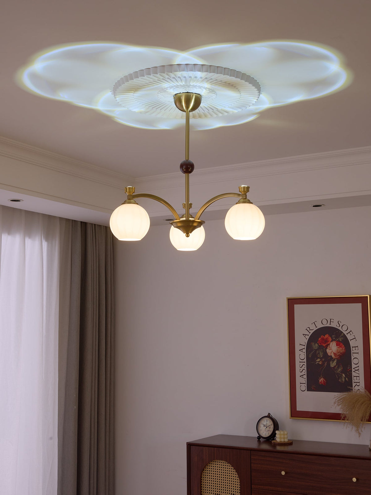 Usilia lampadario Eleganza vintage vetro legno