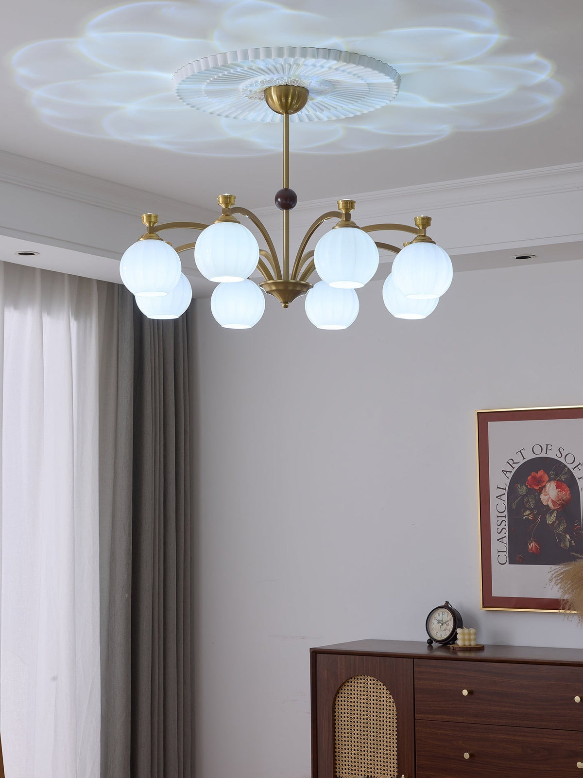 Usilia lampadario Eleganza vintage vetro legno