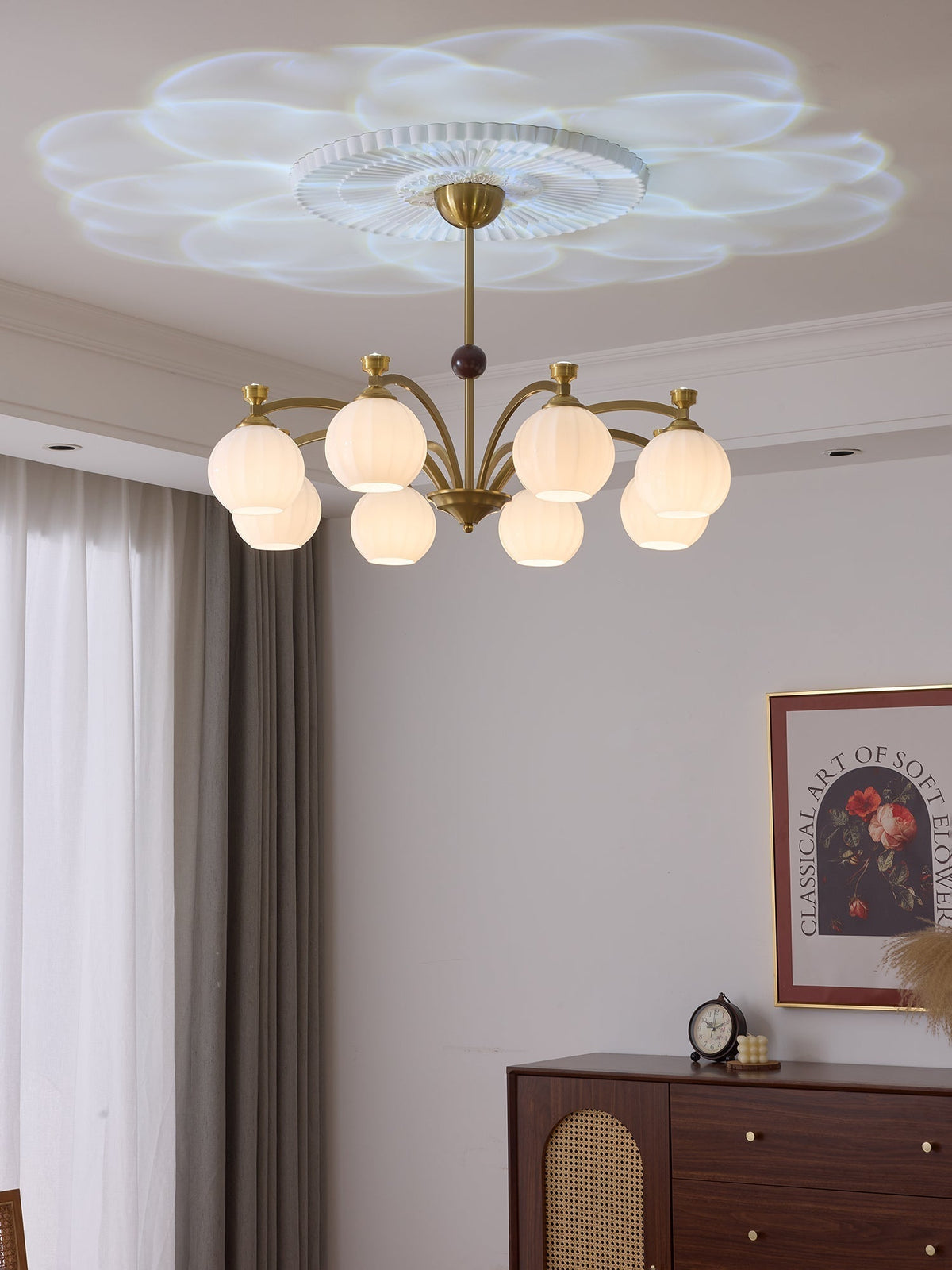 Usilia lampadario Eleganza vintage vetro legno
