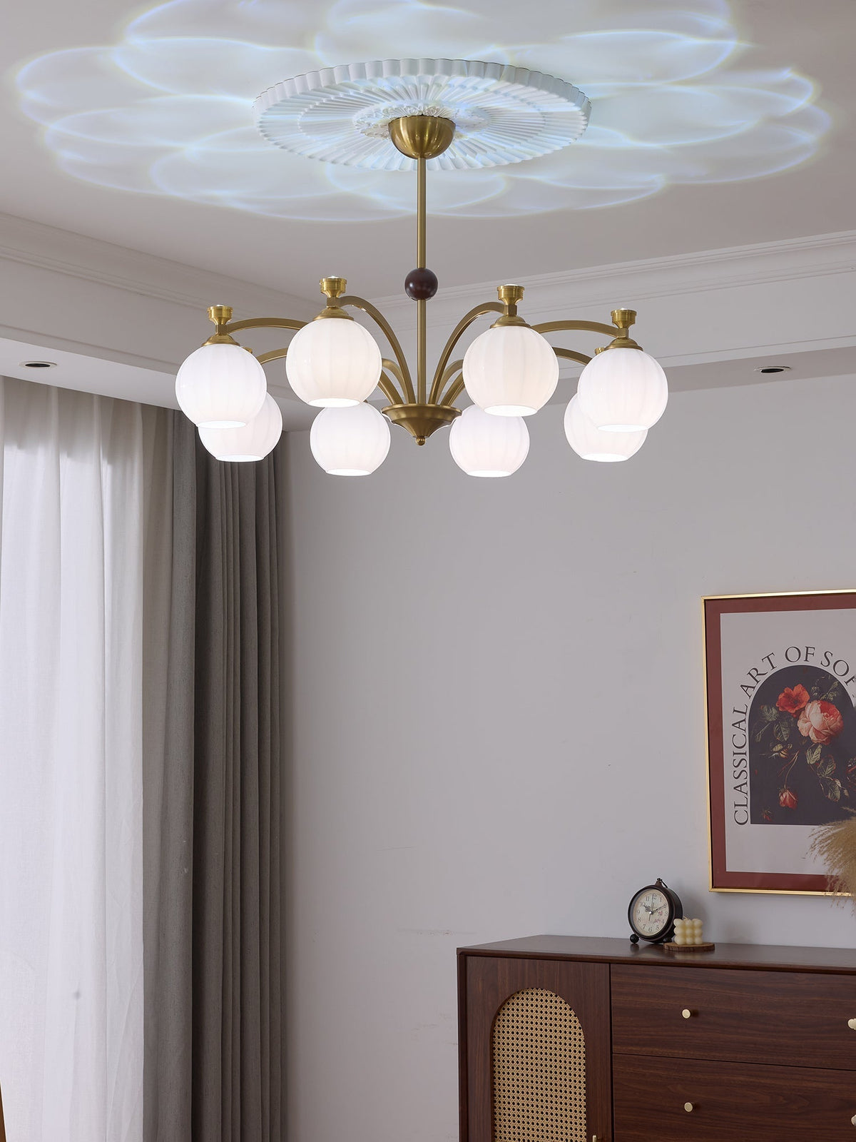 Usilia lampadario Eleganza vintage vetro legno