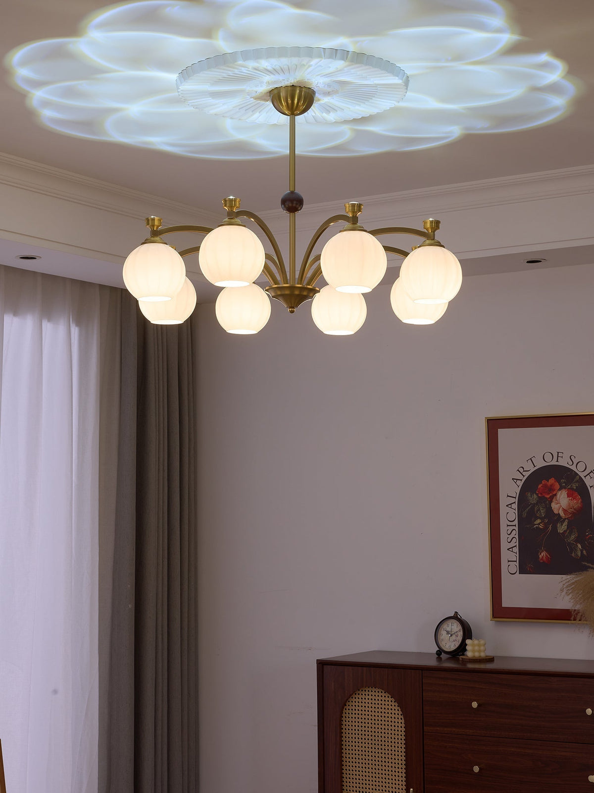 Usilia lampadario Eleganza vintage vetro legno