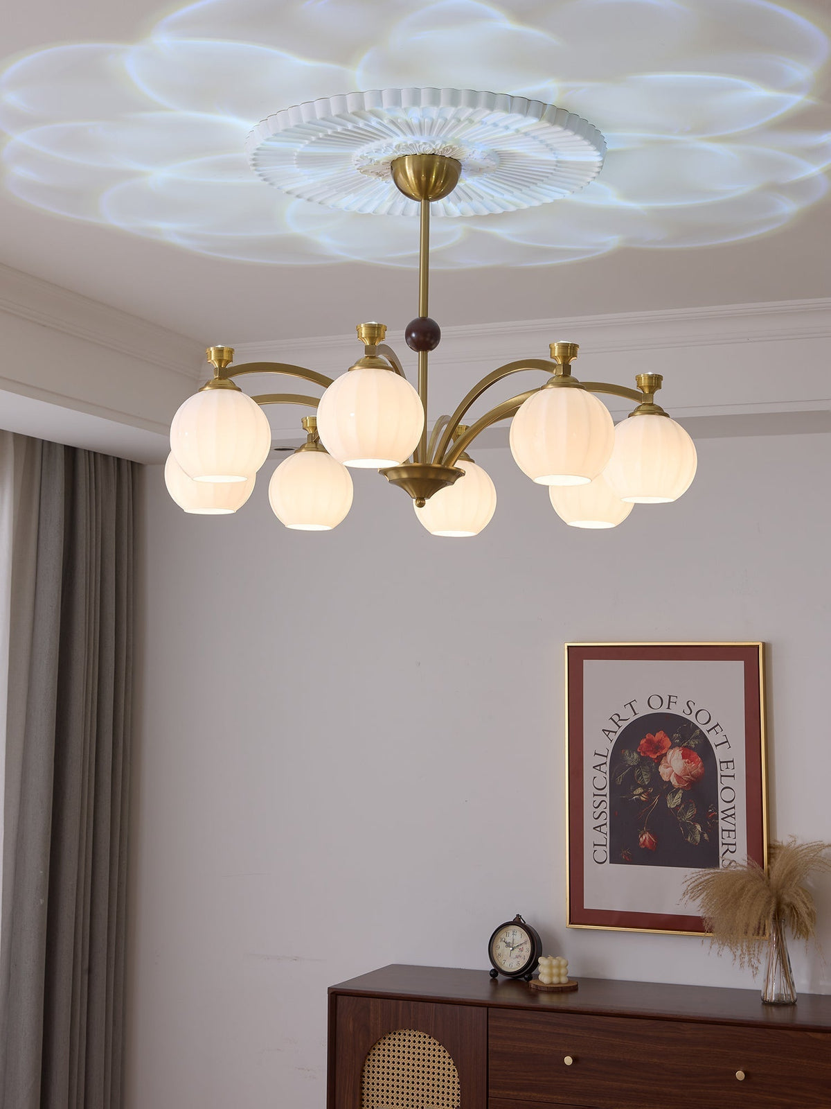 Usilia lampadario Eleganza vintage vetro legno