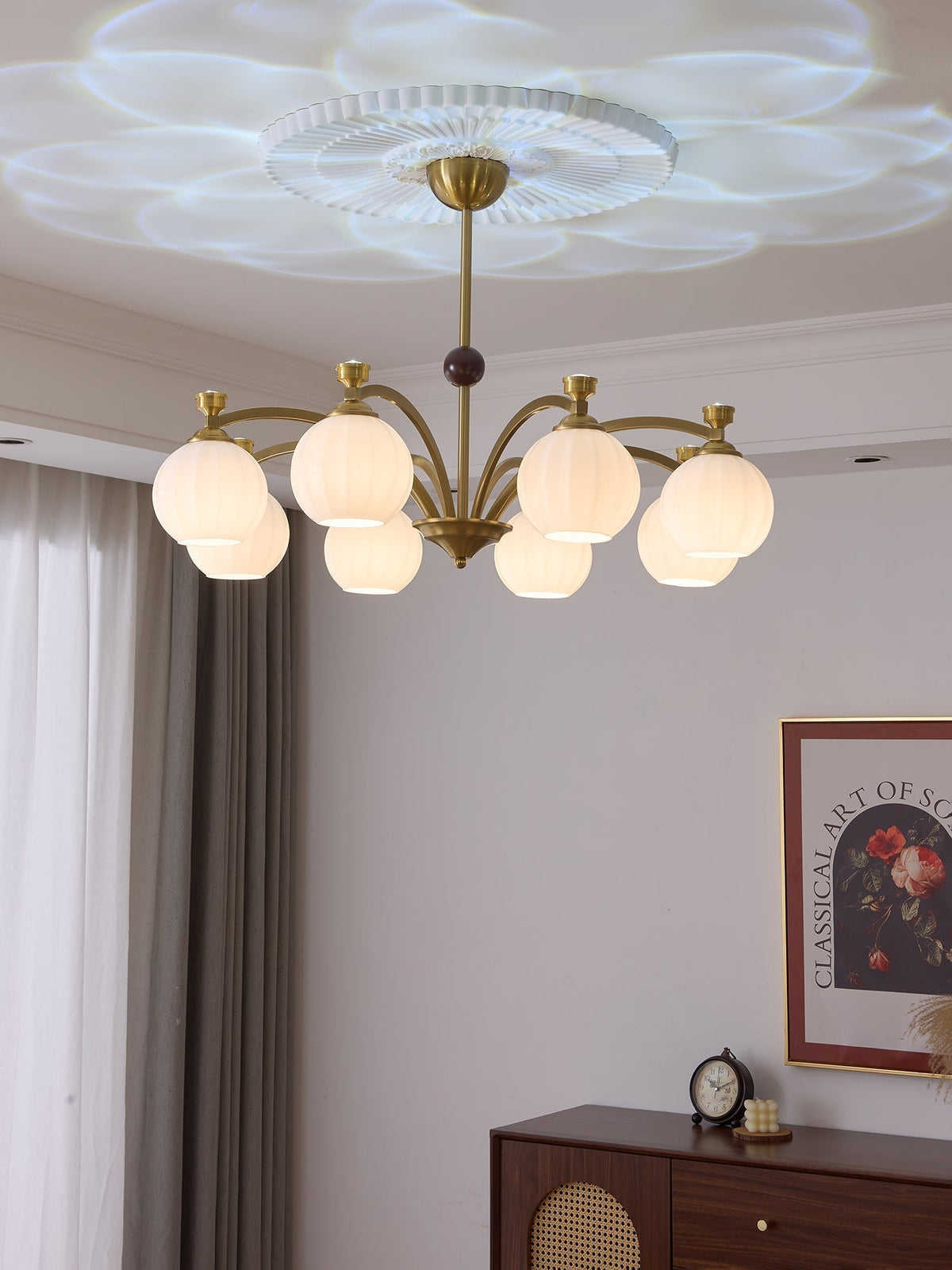 Usilia lampadario Eleganza vintage vetro legno