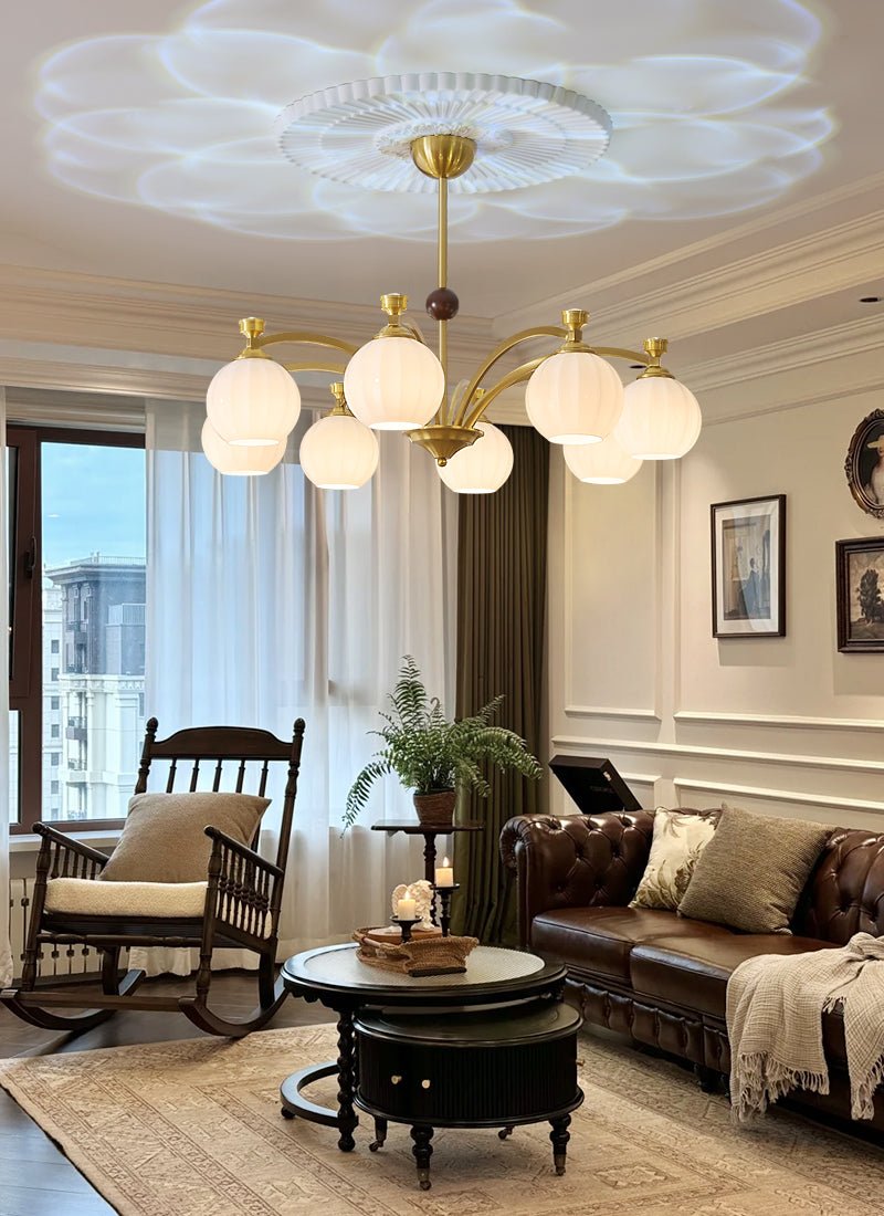 Usilia lampadario Eleganza vintage vetro legno