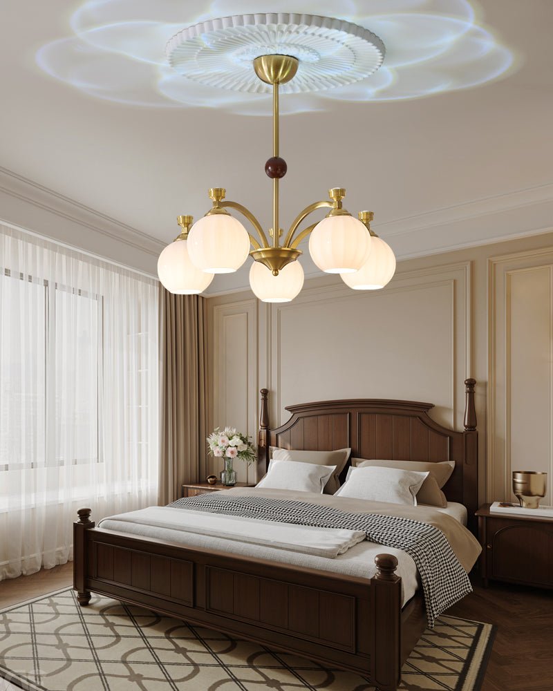 Usilia lampadario Eleganza vintage vetro legno