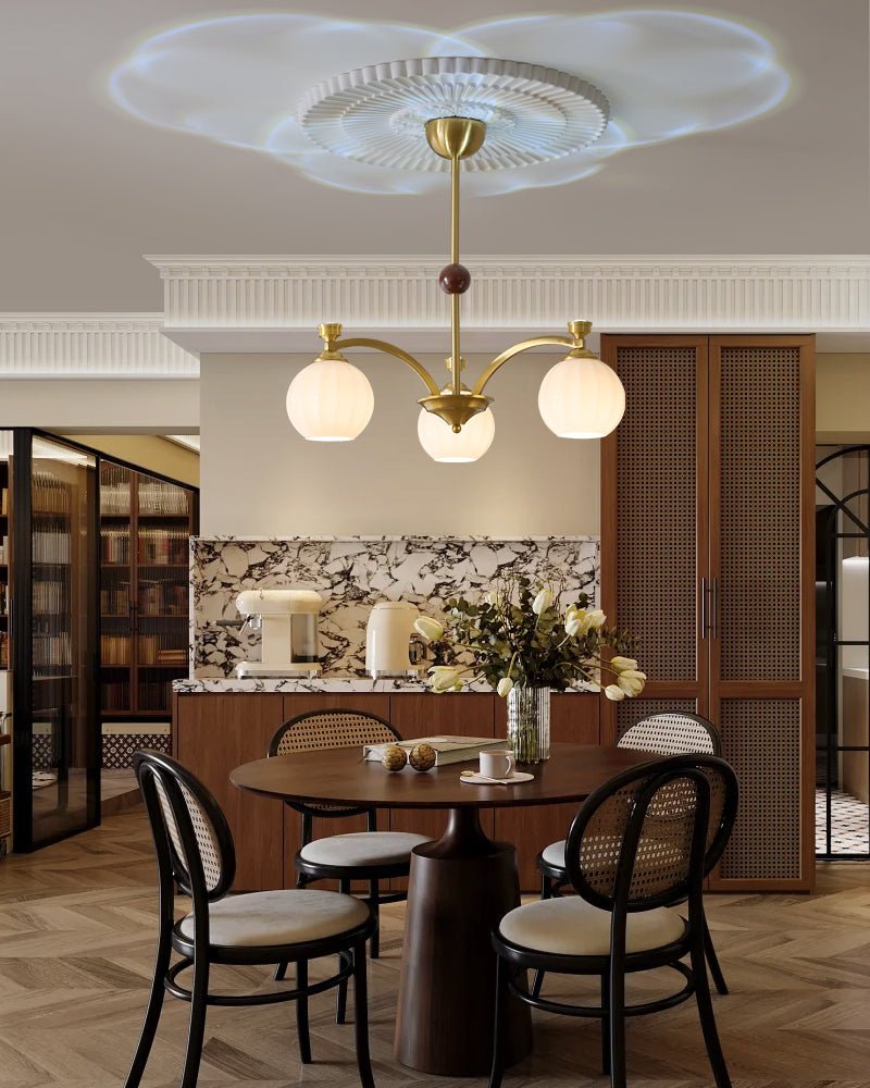Usilia lampadario Eleganza vintage vetro legno