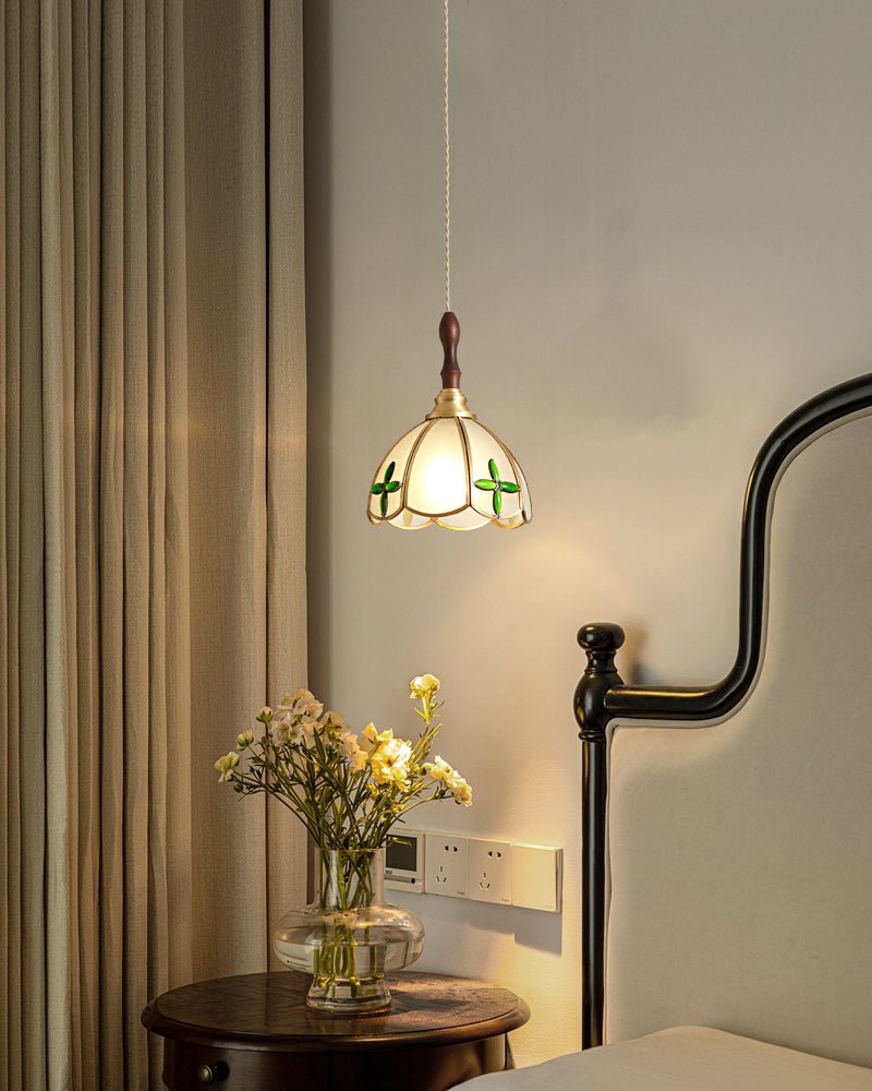 Floraner lampada a sospensione in ottone e vetro