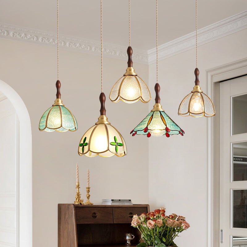 Floraner lampada a sospensione in ottone e vetro