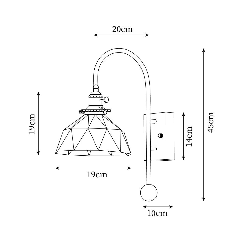 Vorelle lampada da parete vintage Stained Glass