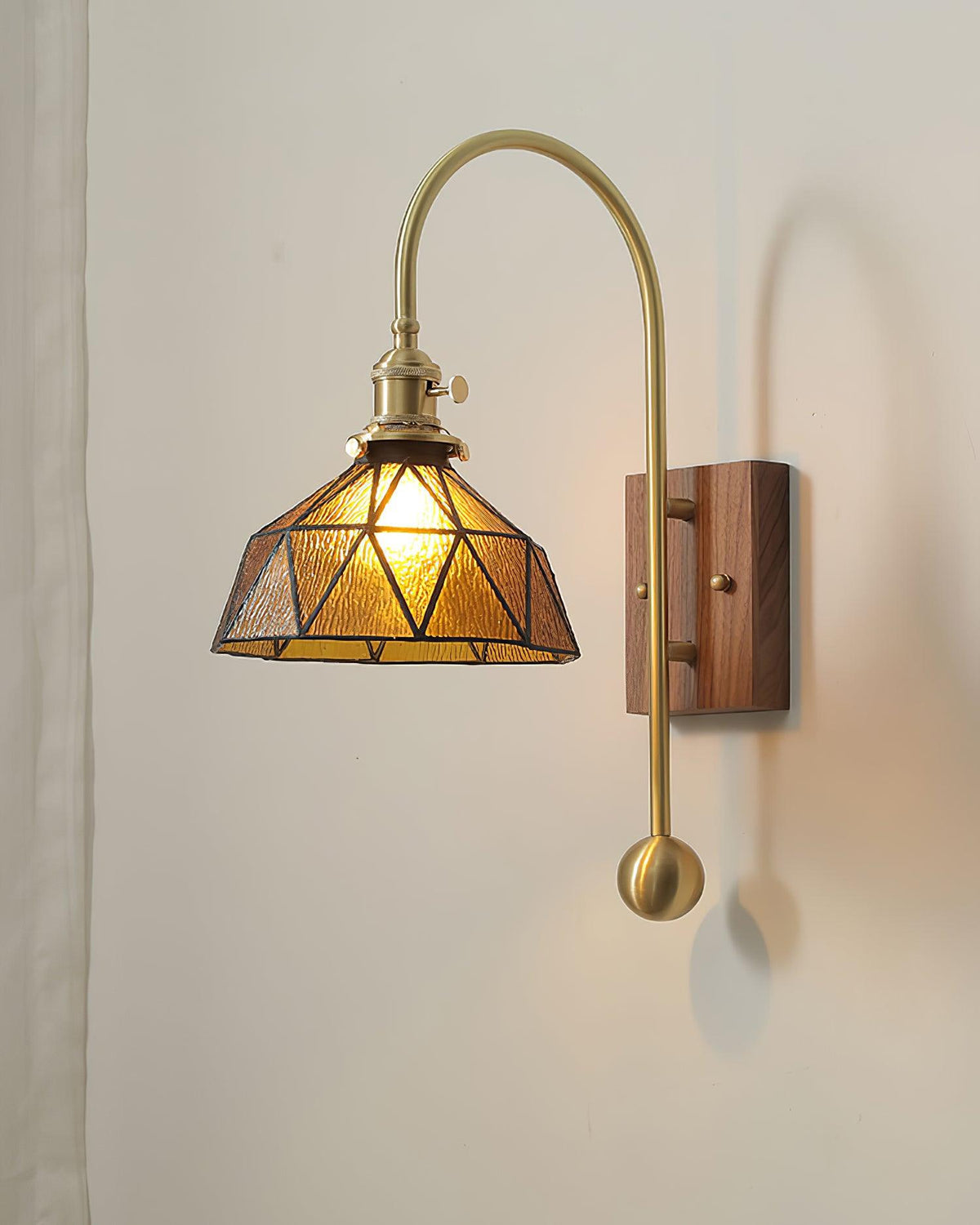 Vorelle lampada da parete vintage Stained Glass