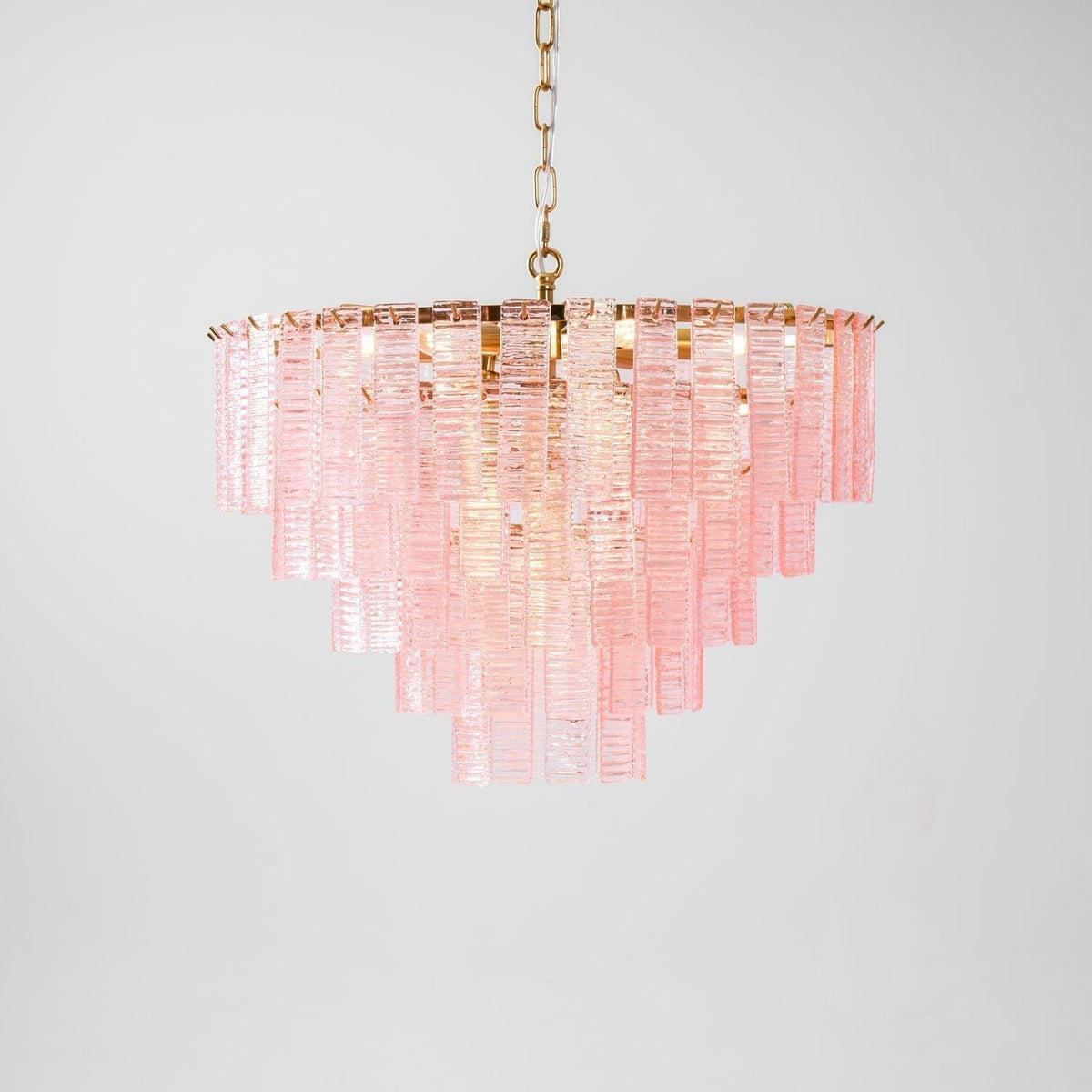 Lioririan lampadario vetro Murano Rosa Stratificato vintage lusso