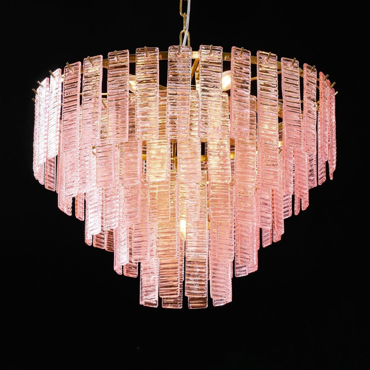 Lioririan lampadario vetro Murano Rosa Stratificato vintage lusso
