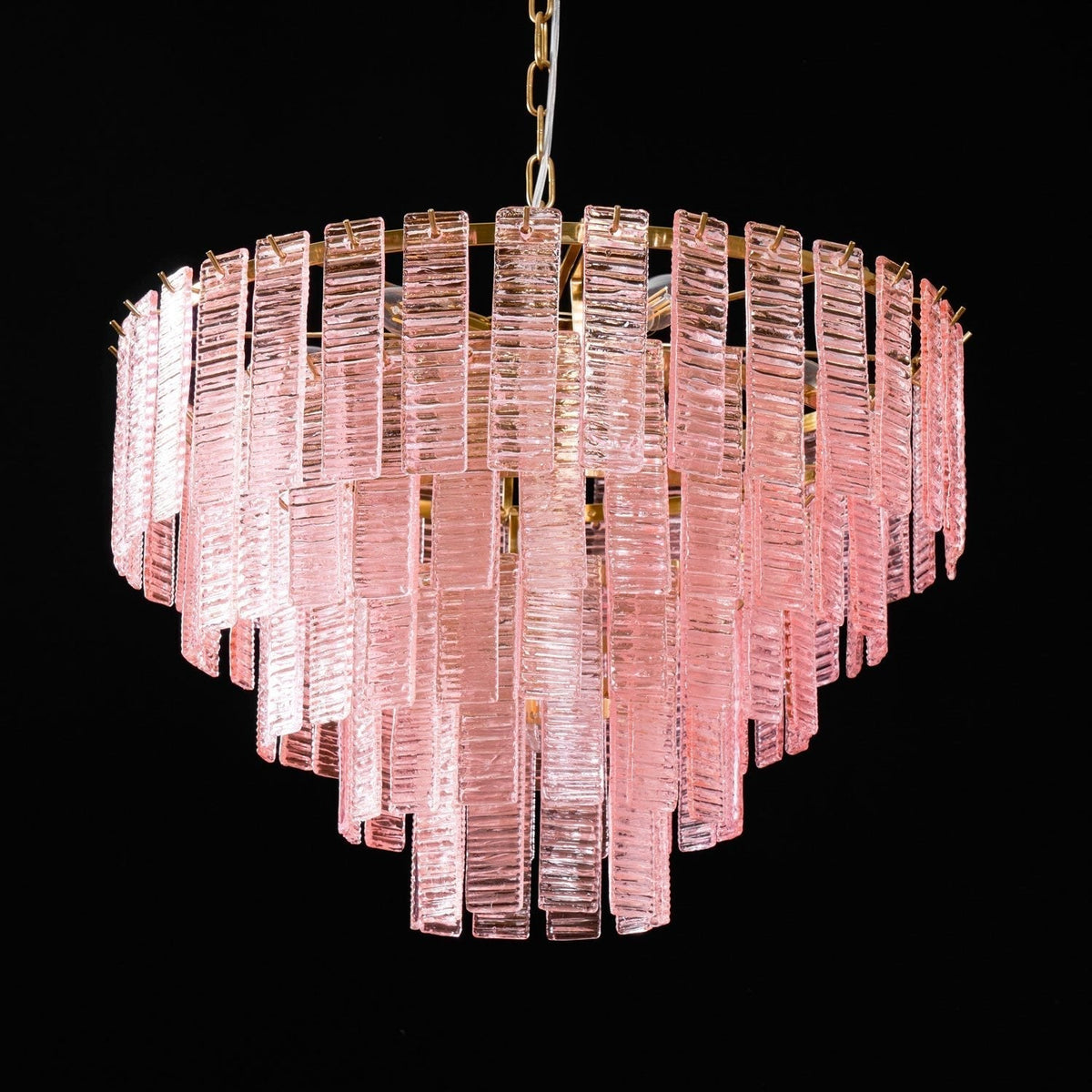 Lioririan lampadario vetro Murano Rosa Stratificato vintage lusso