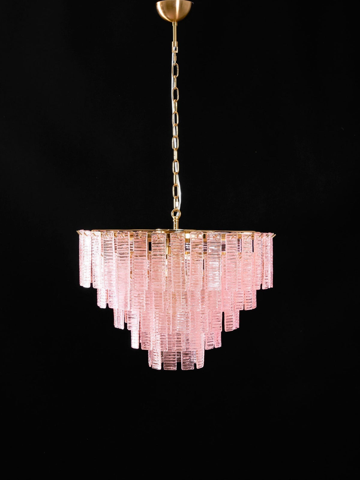 Lioririan lampadario vetro Murano Rosa Stratificato vintage lusso