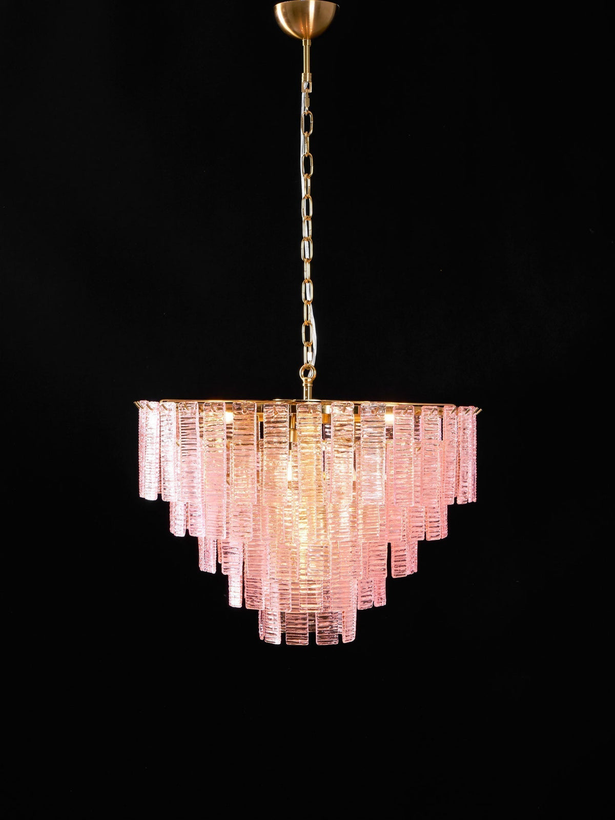 Lioririan lampadario vetro Murano Rosa Stratificato vintage lusso
