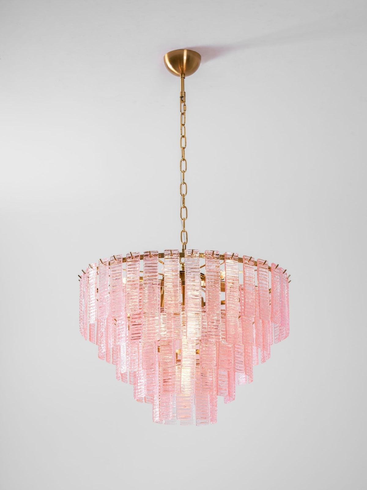 Lioririan lampadario vetro Murano Rosa Stratificato vintage lusso